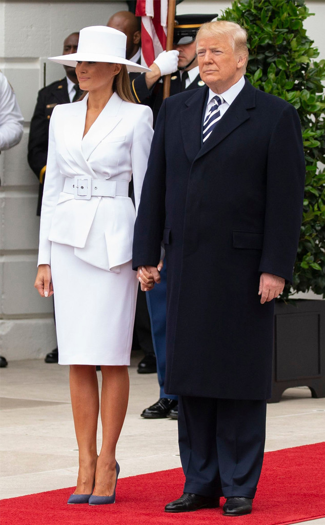 Melania Lights Up White House With Huge Hat And That Hand Hold E Online